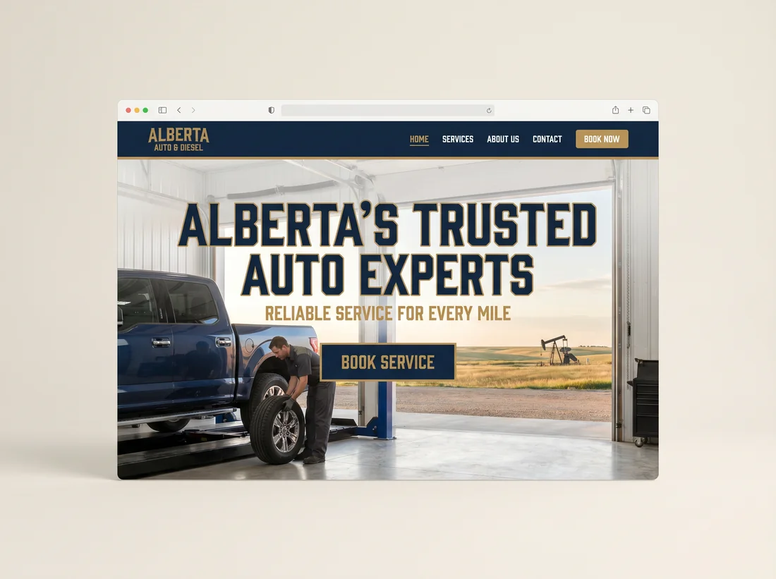 Sample website design for an Alberta auto & home services business by Golden Harvest Web Design & Business Solutions
