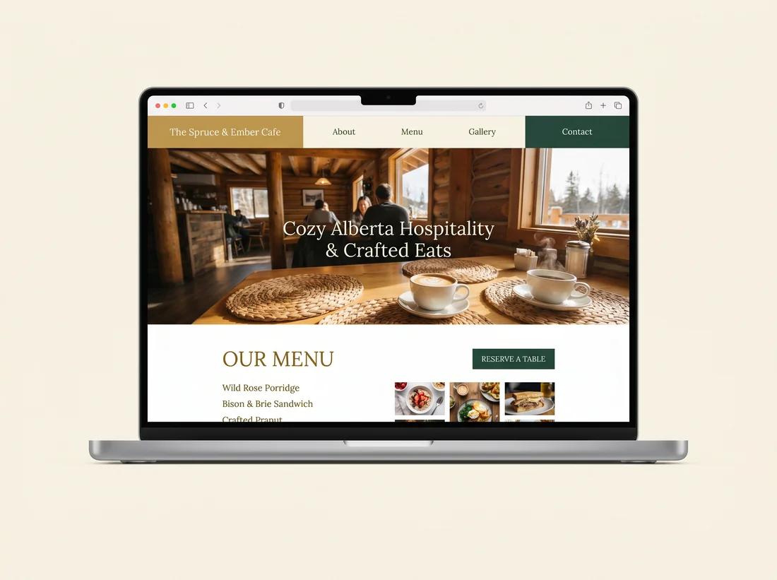 Sample website design for an Alberta restaurants & cafés business by Golden Harvest Web Design & Business Solutions